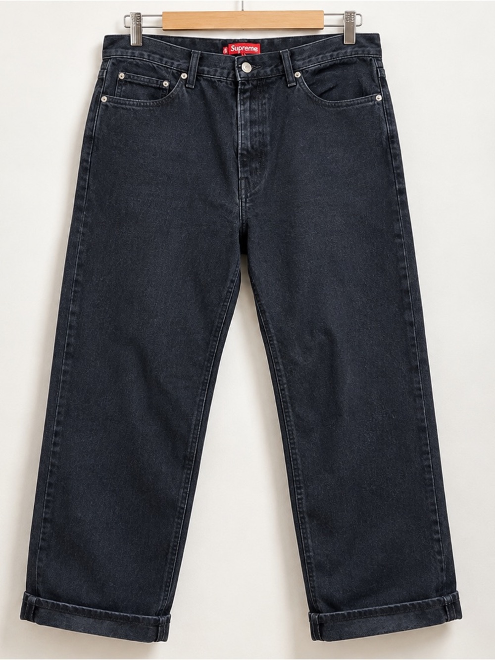 Supreme Men's Dark Black Relaxed Jeans
